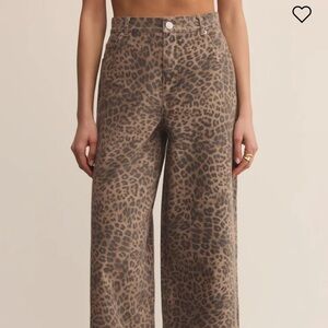 Z Supply Marli Denim Leopard Pants NWT